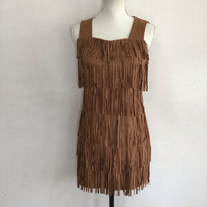 Filly Flair Brown Fringe Mini Dress